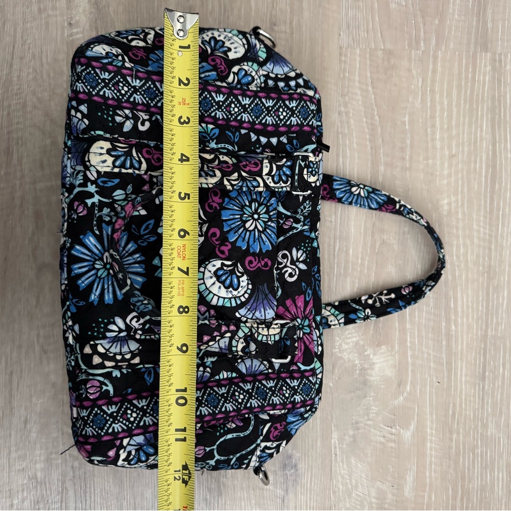 Vera Bradley Mini Duffel Bramble Print Quilted Purse Missing Long Strap - Picture 9 of 10